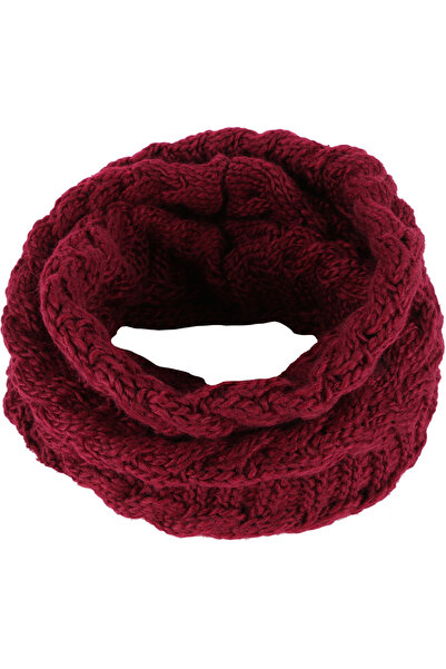 OEM Unisex circular scarf, knitted in polyester, minimalist, wheat ear pattern, for the cold season,