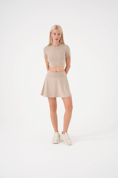 4upower Pantaloni scurți cu buzunare pentru femei Bej