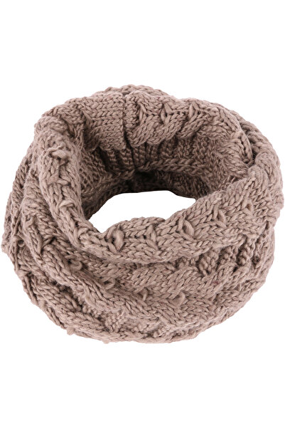 OEM Unisex circular scarf, knitted in polyester, minimalist, wheat ear pattern, for the cold season,