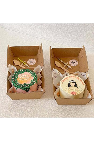 Generic 50 Kraft cake and burger boxes, dimensions 7.5 x 12 x 12 cm