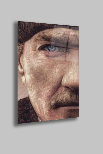gxe.art Siluetă a lui Ataturk |   Tablou din sticlă premium |   4 mm temperat...