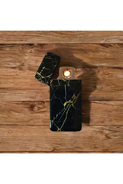 DURUSOY Mermer Desenli Usb Şarjlı Ses Komutlu Elektronik Alevsiz Sigara Yakan...