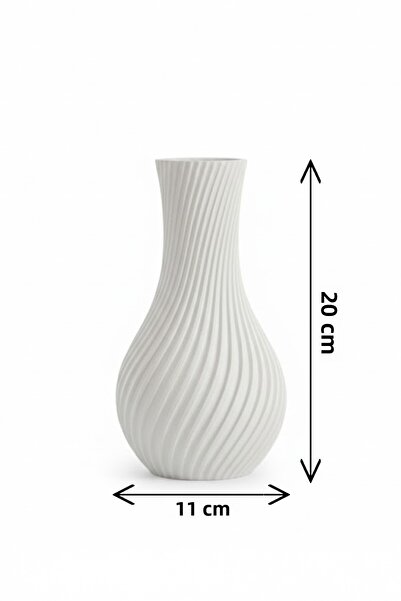 MEK Vază modernă cu linii spiralate albastre (20x11cm)