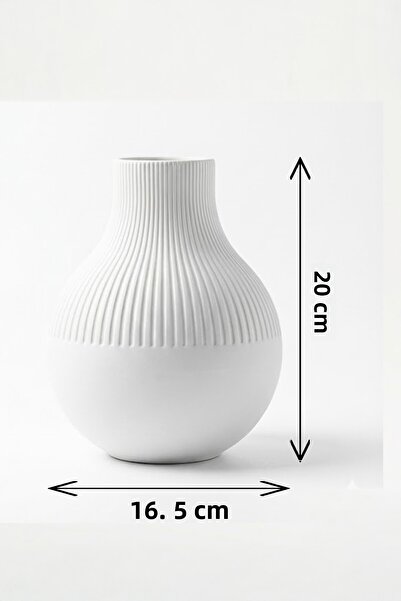 MEK Vază cu design elegant cu linii minime albastru (20x16,5cm)