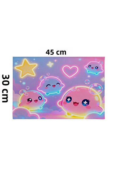 Queen Jera غطاء غداء قابل للغسل لرياض الأطفال والمدارس الابتدائية من نيون بلو...