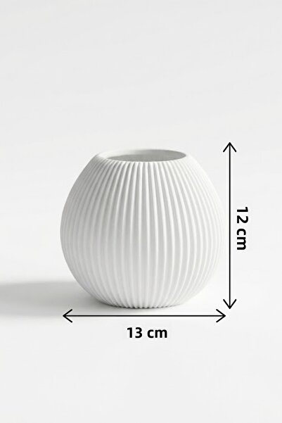 MEK Vază decorativă cu dungi minimaliste albastră (12x13cm)