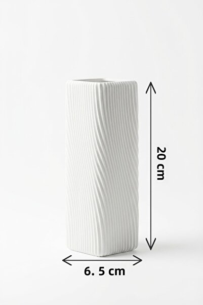 MEK Vază pătrată texturată modernă, rotativă, albastră (20x6,5cm)