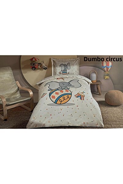 Özdilek Disney Ranforce Baby Duvet Cover Set Dumbo Circus Beige