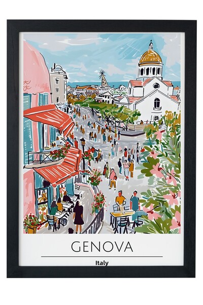gxe.art GENOVA ITALIA Pictură decorativă de perete cu rama din lemn