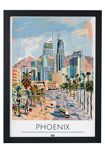 gxe.art PHOENIX USA Декоративно изкуство за стена с дървена рамка