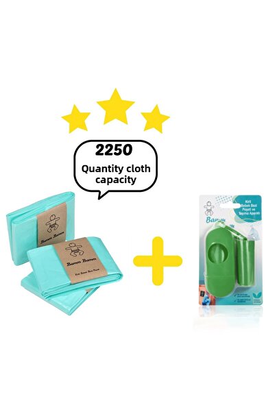 BAMM BAMM كيس قمامة بسعة 2250 قطعة من حفاضات الأطفال وحقيبة حمل متوافقة مع دلو كوربيل سعة 16 لترًا