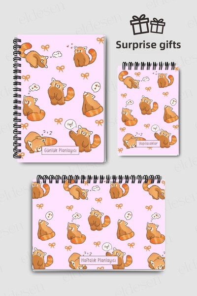 Eldesen Tasarım 3-Pack Planning Set, Daily Planner, Weekly Planner, To-Do, Academic Agenda