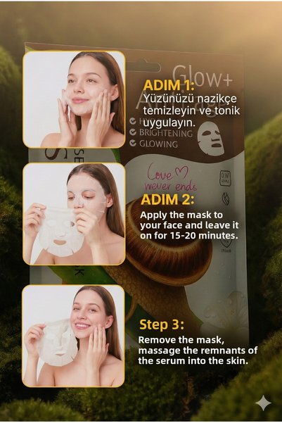 MAQYA KOZMETİK 100% Snail Essence Sheet Mask - Anti-Aging & Brightening (Glow+ Anti-Age) - Repairing