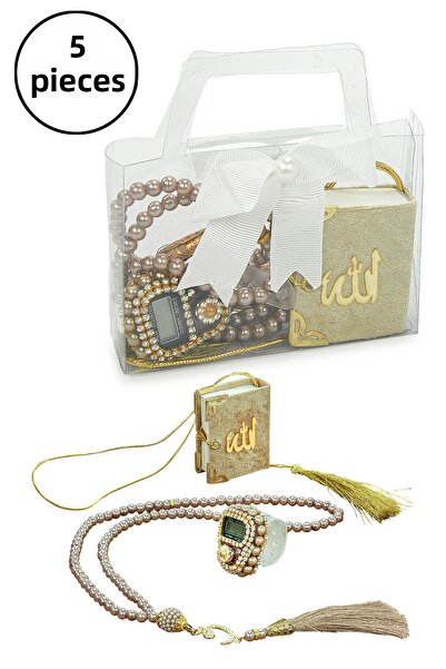 ihvan online 5 bucăți cadou Mevlüt cu geantă - Set mini Coran Zikirmatik cu m...