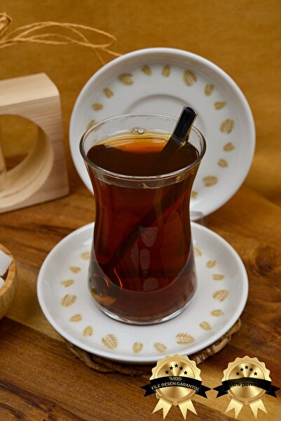 Heda Porselen Başak 6-Piece Porcelain Tea Plate Set