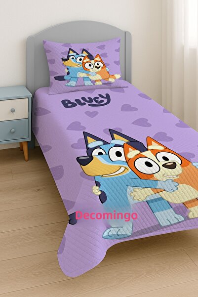dekomingo Bluey Purple Patterned Pique Set