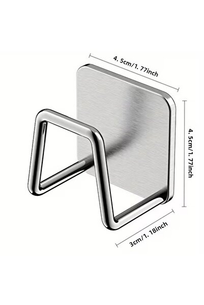 Home Stuff Chrome 4 Pieces Sponge Holder Adhesive Wire Holder