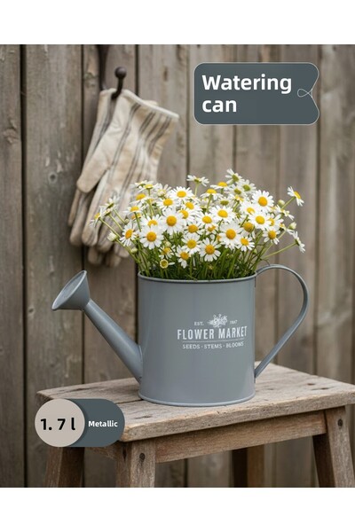 Via Gardenia وعاء سقي معدني رمادي 13*13 سم