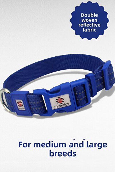 CARAMELOS طوق كلب عاكس للضوء، طوق كلب للسلالات الكبيرة والمتوسطة، طوق للكلاب