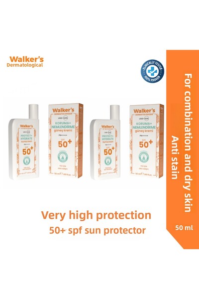 Walkers واقي شمسي للوجه بمعامل حماية SPF50+ ومضاد للعيوب وحماية عالية جدًا - ...