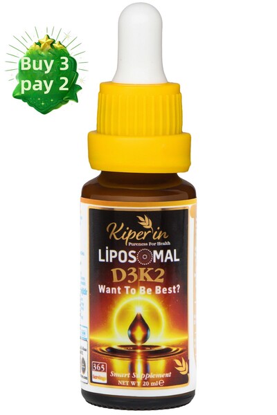 Kiperin Liposomal Vitamins D3 K2 (MK4 and MK7) & Very High Bioactive (365 Days) | Smart Food Supplement