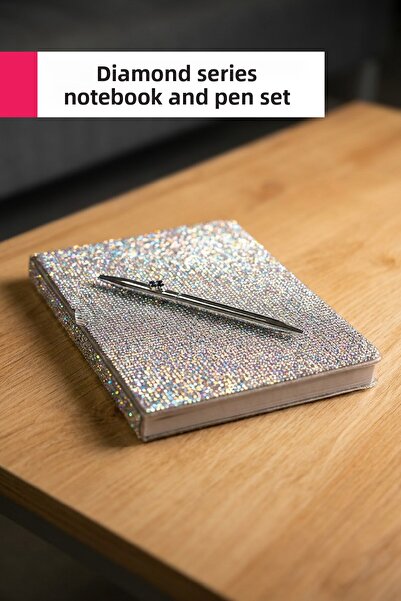 giftcrea Elegant Diamond Stone Notebook – A5 Hard Cover, 160 Lined Pages