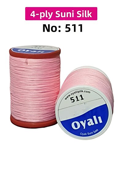 YenisiniAl Cordă de mătase artificială cu 4 straturi, broderie, mărgele, croș...