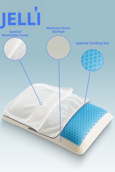 Pillow Market 2 Pcs Orthopedic Visko Pillow with Cooling Gel (Medium Soft) [Economic Pack]