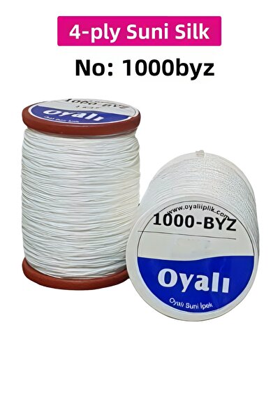 Royaleks Cordă de mătase artificială cu 4 straturi, broderie, mărgele, croșet...