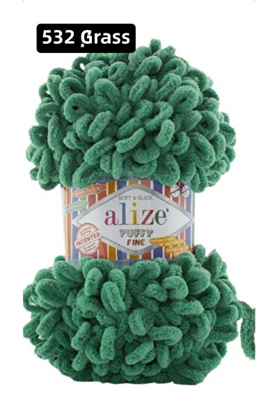 Alize Puffy Fine Hand Knitting Yarn (1 Piece with Small Loop)
