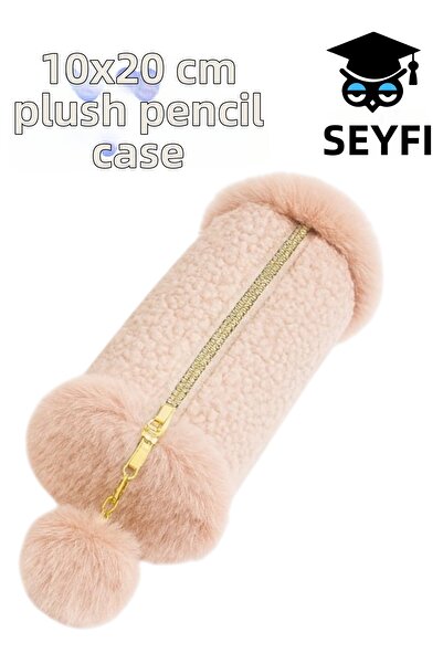 SEYFİKİRTASİYE suport pentru stilou de pluș geantă de machiaj 10x20 cm PRODUCȚIE INTERNĂ un singur compartiment volum mare