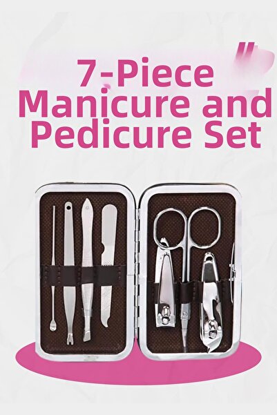 magicool 7 Piece Manicure-Pedicure Nail Care Set with Leather Bag Gift