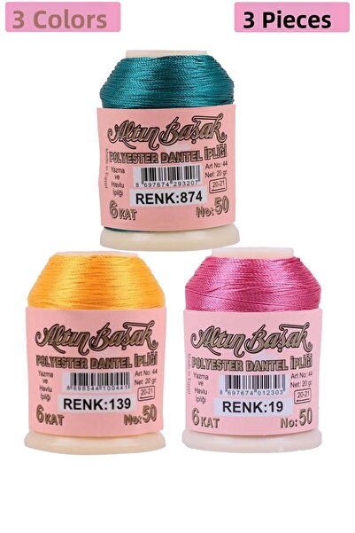 Royaleks 20 جرام تطريز Altınbaşak وحبل دانتيل - 3 قطع Royaleks - رقم: 139-019...