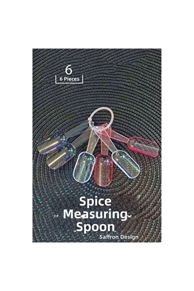 Marsilyan مجموعة من 6 ملاعق توابل شفافة بتصميم كامينو