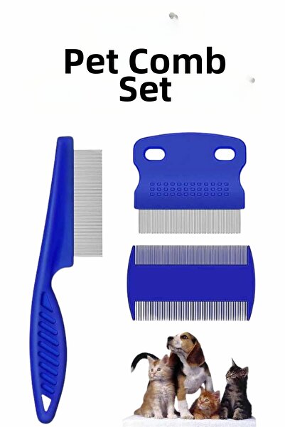 lowell home Pet Lice Comb Set Stainless Steel Set of 4 - Loho1985-9615