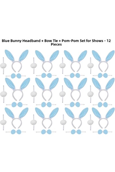 lowell home Set de costume pentru iepure albastru – Coroană, papion, pompon (...