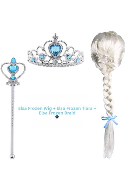 lowell home Nrtmsa Braided Frozen Elsa Wig Crown and Wand (101646) Children's...