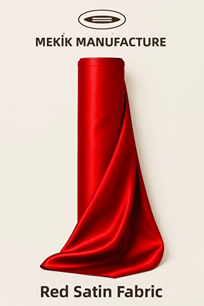 MEKİK MANİFATURA Țesătură roșie din satin (pentru 25 de metri)