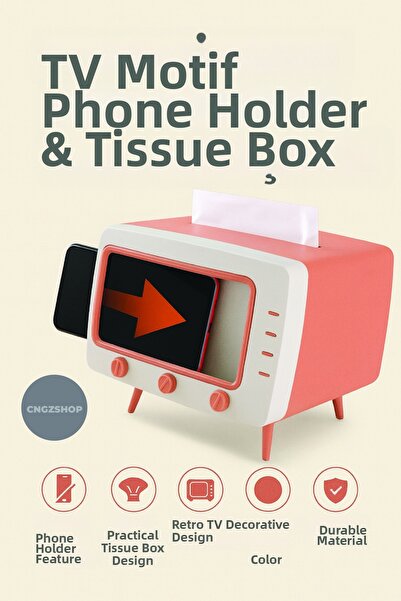 CNGZSHOP Θήκη τηλεφώνου και θήκη χαρτοπετσέτας με σχέδιο τηλεόρασης – Κομψό, ...