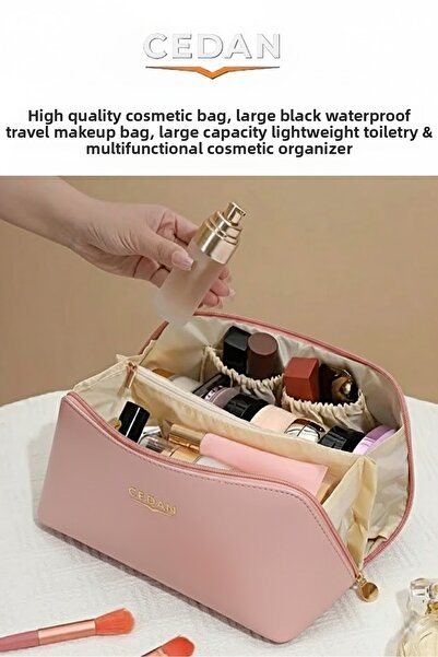 CEDAN حقيبة مكياج نسائية محمولة ذات سعة كبيرة - للسفر