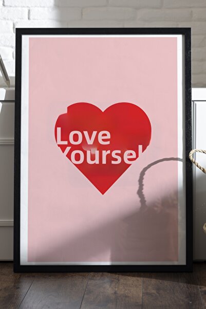 Duvarda Αγαπήστε τον εαυτό σας, αφίσα με φυσικό ξύλινο πλαίσιο, διακοσμητικός...
