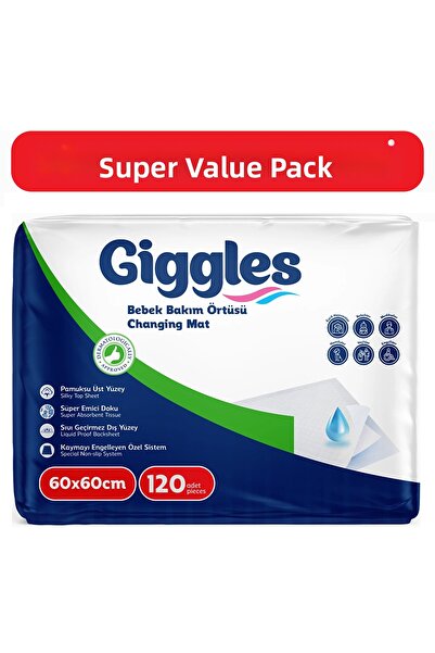 giggles Baby Care Cover 60X60 Diaper Cover 12 Packs (120 Pieces)