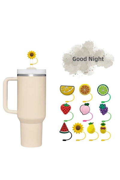GECEDENİZ Thermos Compatible Straw Stopper Sunflower Yellow