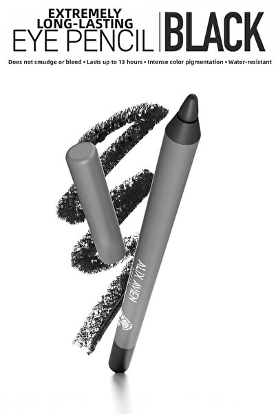 Alix Avien قلم عيون أسود مقاوم للماء - تأثير يدوم لمدة 13 ساعة - قلم عيون ذو ...