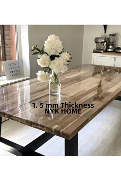 NYK HOME Transparent Thick Tablecloth 1.5mm Net Thickness Cover Protector (No...