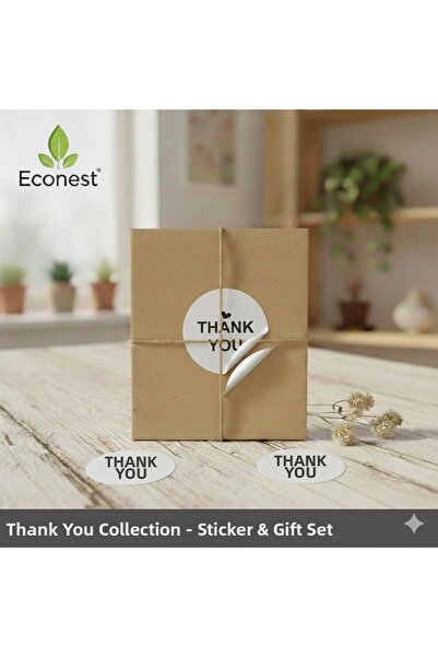 EcoNest ملصق كويست 108 قطعة - قطع دائري 3.7 سم - شكرًا لك - ملصق / تغليف