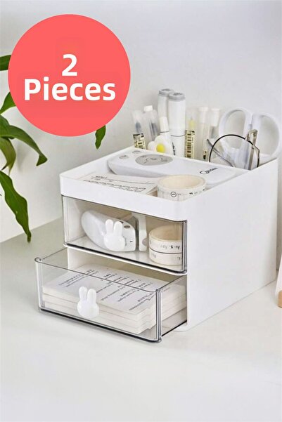 Bayev 2 Pcs Popsy 2 Drawer Makeup Organizer - Brush Cosmetic Makeup Organizer...