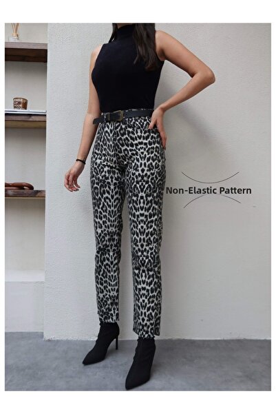 ESRAHELVACI Leo Pattern Cut-Out Leg Original Jeans