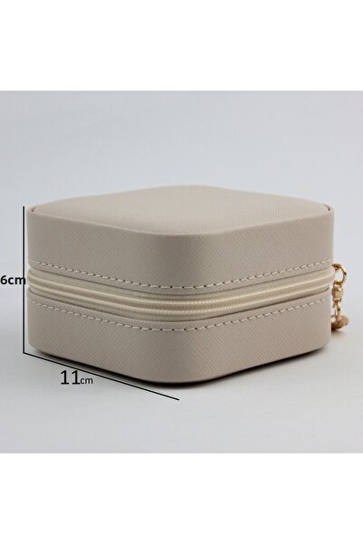 Luseda Φορητό μίνι οργανωτήρα κοσμημάτων σε μπεζ χρώμα