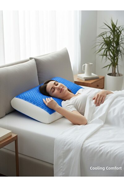 NeoSleep |   وسادة بتقنية فيسكو جل، مكيفة، لتقويم العظام، داعمة للرقبة، مبردة...